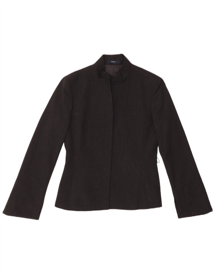 SEVENTY Chaqueta Blazer para Mujer IT 44 Mediana Negra Lana Nueva