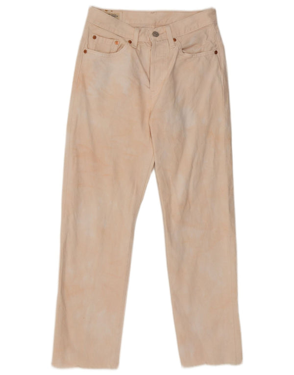 Levi's Vaqueros Rectos 501 Para Mujer W26 L28 Algodón Tie Dye Beige