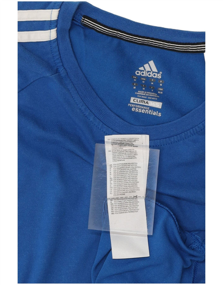 ADIDAS Hombre Clima 365 Camiseta Top Algodón Azul Medio