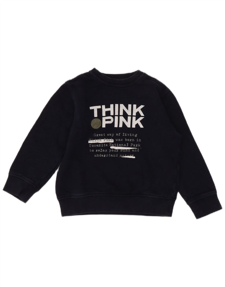 Think Pink Sudadera de corte regular con gráfico para niños 4-5 años Azul marino