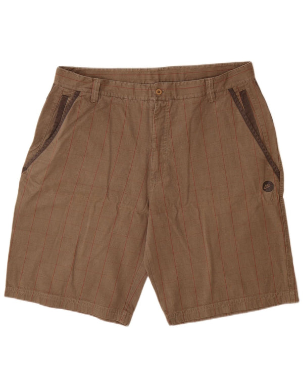 Nike - Pantalones cortos cargo para hombre XL W38 de algodón a cuadros grises
