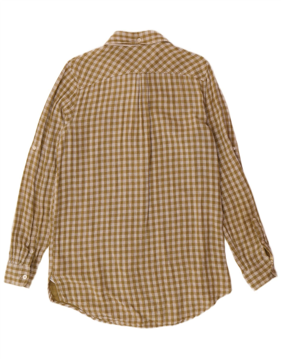 TOMMY HILFIGER Camisa larga para mujer US 8 Algodón a cuadros verde medio