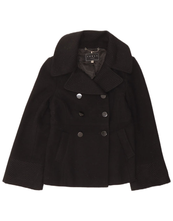 Abrigo de guisante para mujer Coast UK 10 Small Lana negra