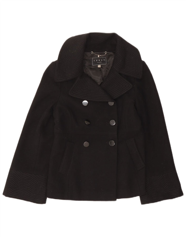 Abrigo de guisante para mujer Coast UK 10 Small Lana negra