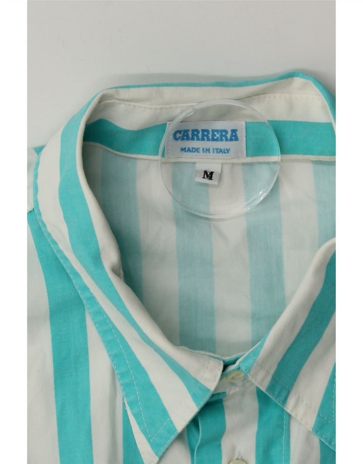 Camisa Carrera Hombre Manga Corta Rayas Azul Medio