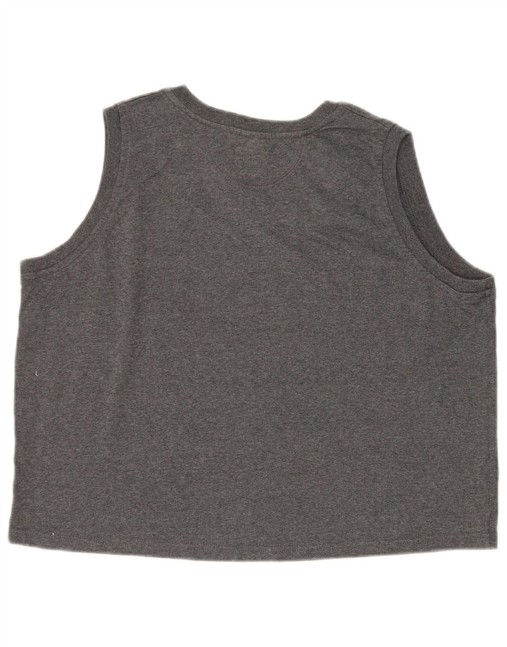 RUSSELL ATHLETIC Camiseta sin mangas para mujer UK 16 Grande Gris Algodón