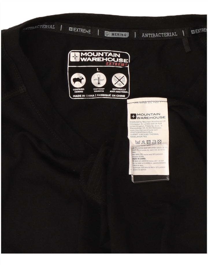 Camiseta para hombre Mountain Warehouse Top grande de lana negra