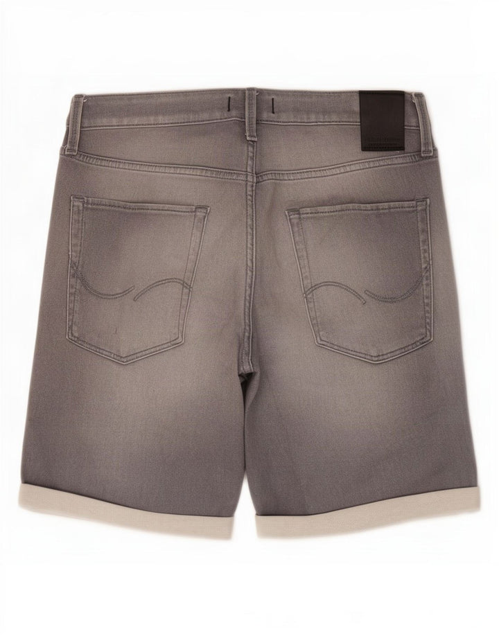Jack & Jones Mens Shorts De Mezclilla Medio W34 Algodón Gris