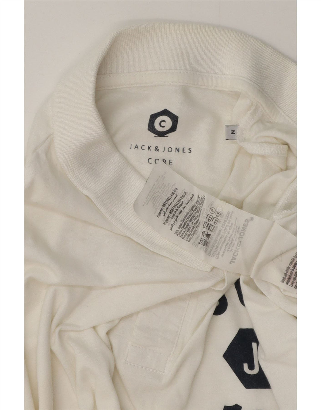 JACK & JONES Polo Core Graphic de algodón blanco mediano para hombre