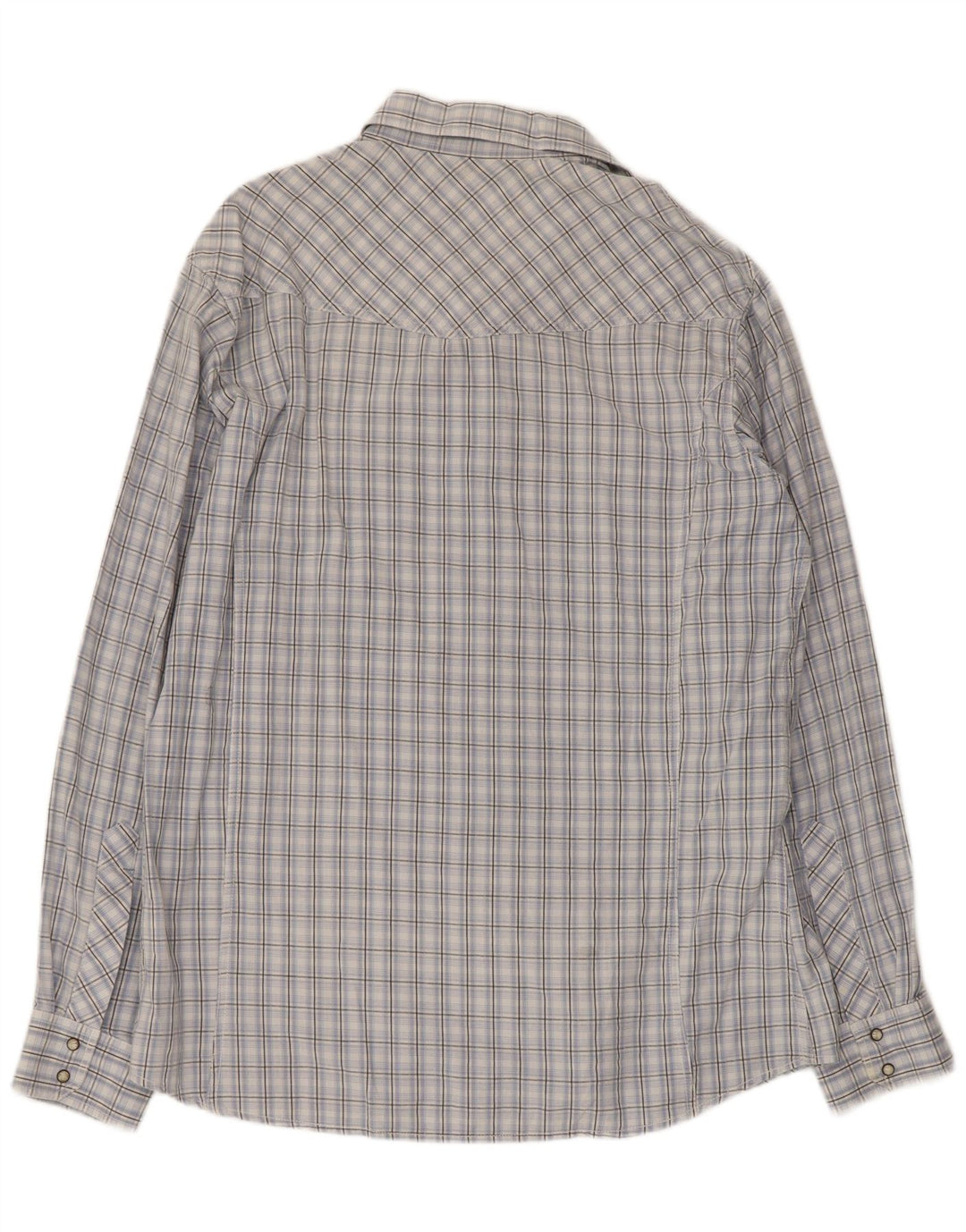 Camisa Marlboro Classics Hombre 2XL Algodón A Cuadros Azul