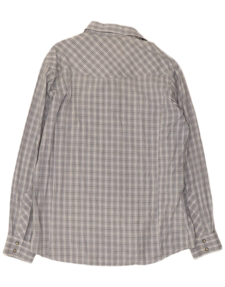 Camisa Marlboro Classics Hombre 2XL Algodón A Cuadros Azul
