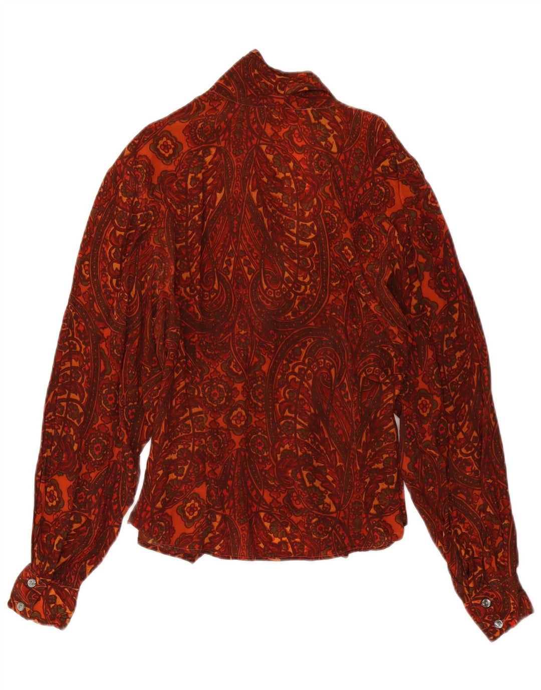 Blusa vintage para mujer IT 44 Medium Borgoña Paisley