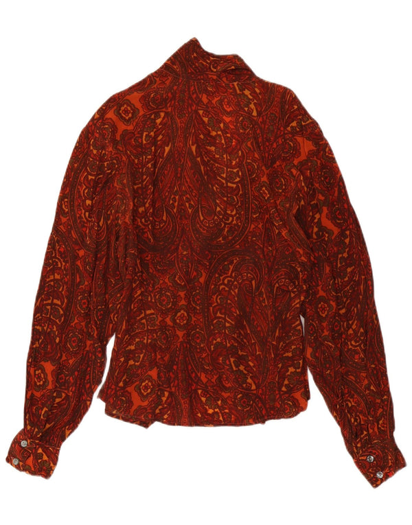 Blusa vintage para mujer IT 44 Medium Borgoña Paisley