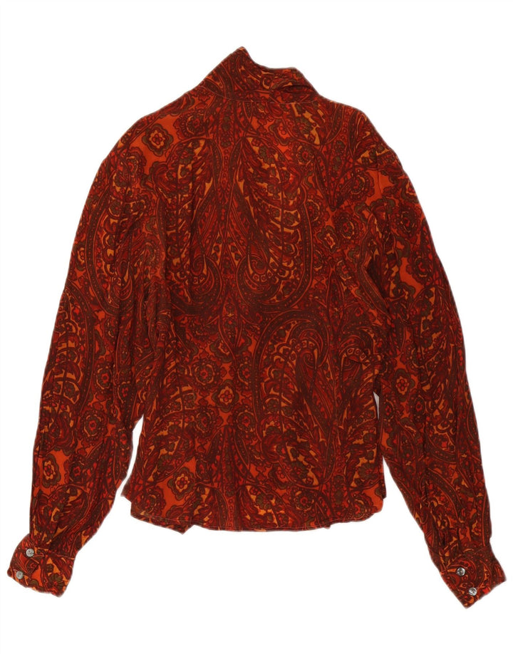 Blusa vintage para mujer IT 44 Medium Borgoña Paisley