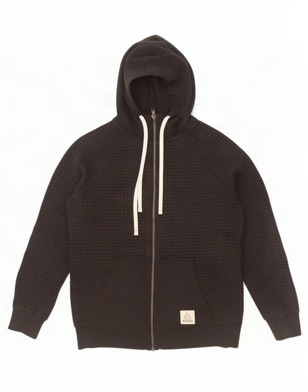 Reebok Sudadera con capucha y cremallera para mujer Reino Unido 12/14 Mediano Negro Algodón