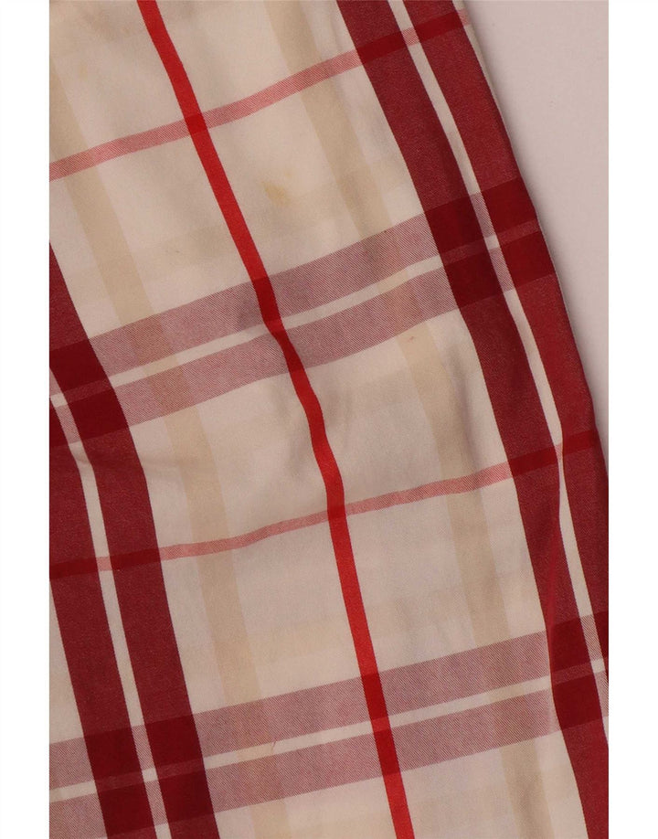 Murphy & Nye Pantalones cortos chinos para hombre W34 Algodón a cuadros rojos grandes