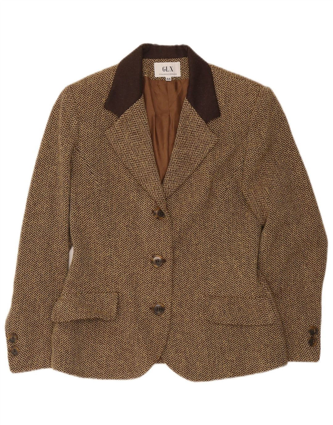 Chaqueta tipo blazer de 3 botones para mujer Ginalebole IT 44 Espiga marrón medio