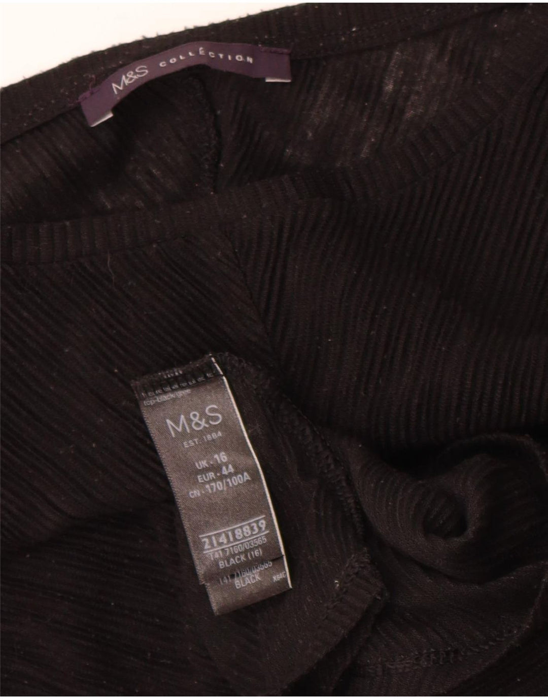 Marks & Spencer Blusa para mujer Top UK 46 Grande Poliéster negro
