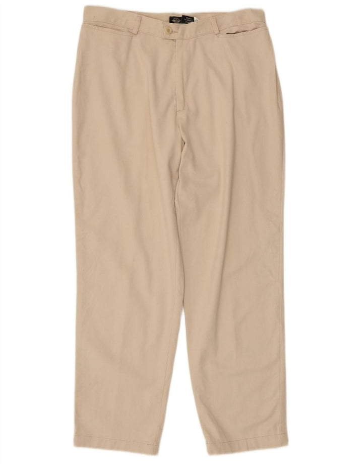Dockers Pantalones casuales de cintura alta para mujer US 14 XL W34 L27 Algodón beige