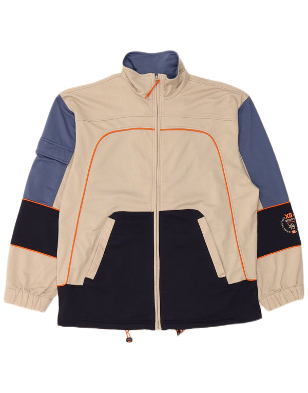 Lotto Boys Tracksuit Top Jacket 15-16 Years 3XL Navy Blue Colourblock