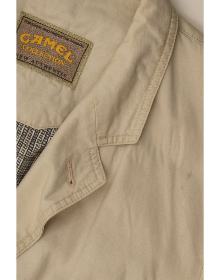Camel Active Chaqueta tipo blazer de 3 botones para hombre UK 40 Large Beige Cotton