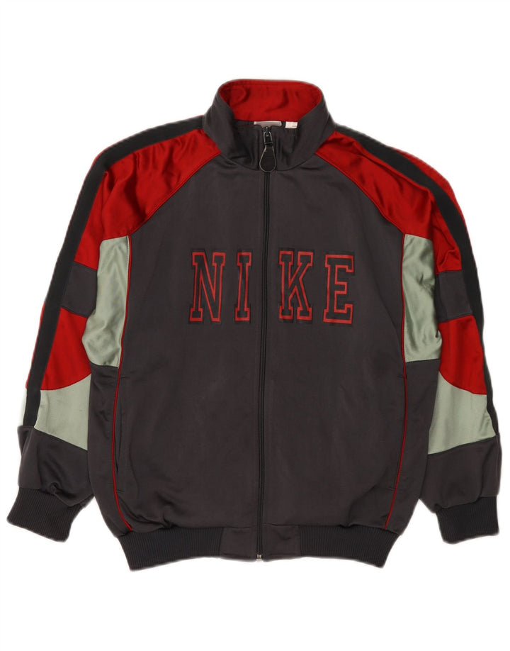 Nike - Chaqueta de chándal con gráfico para niños, 10-11 años, color gris medio