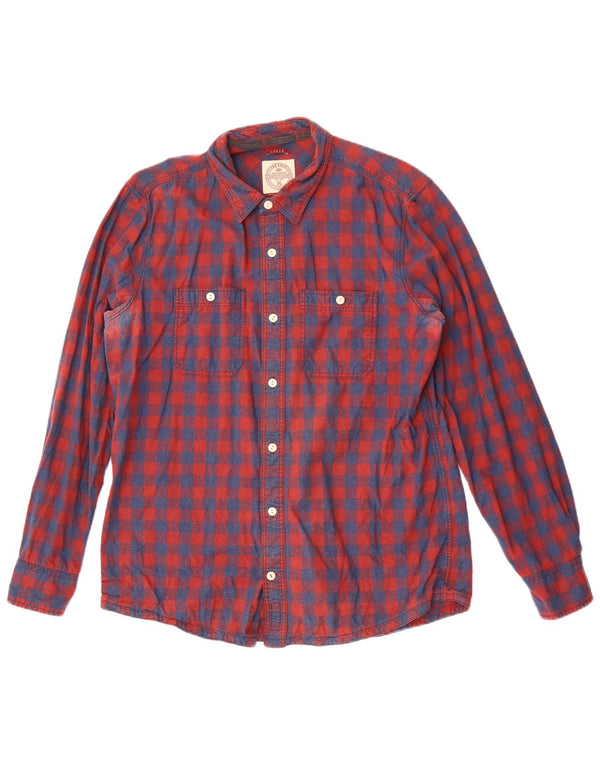 Camisa de hombre Fat Face de algodón con cuadros rojos grandes