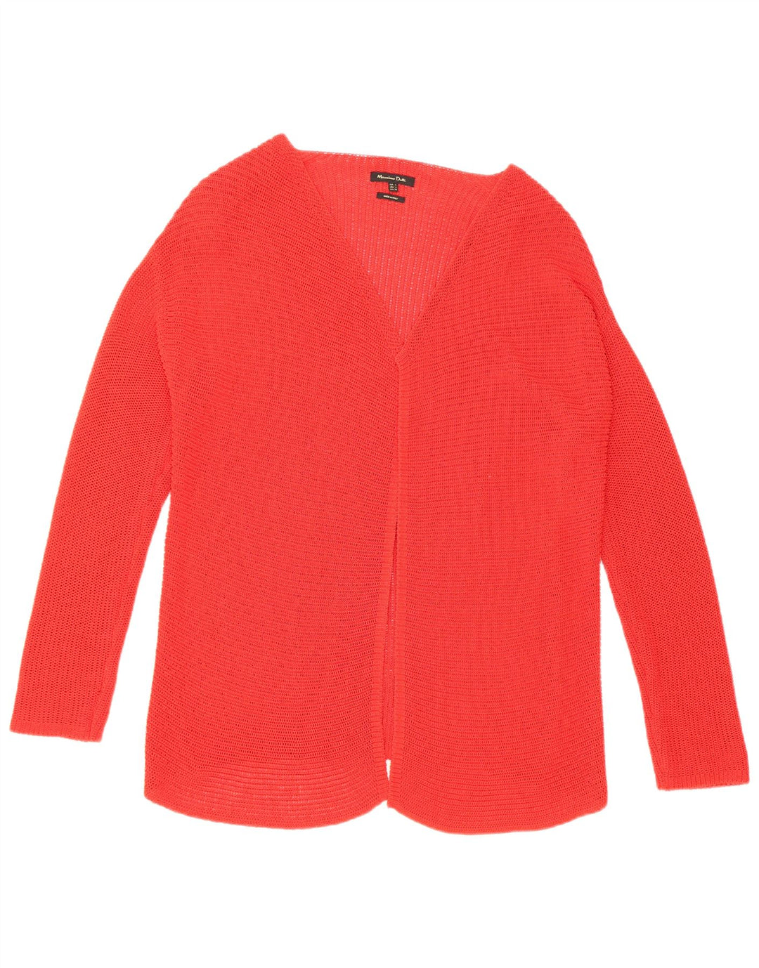 Massimo Dutti Suéter Cárdigan Abierto para Mujer UK 44 Grande Rojo