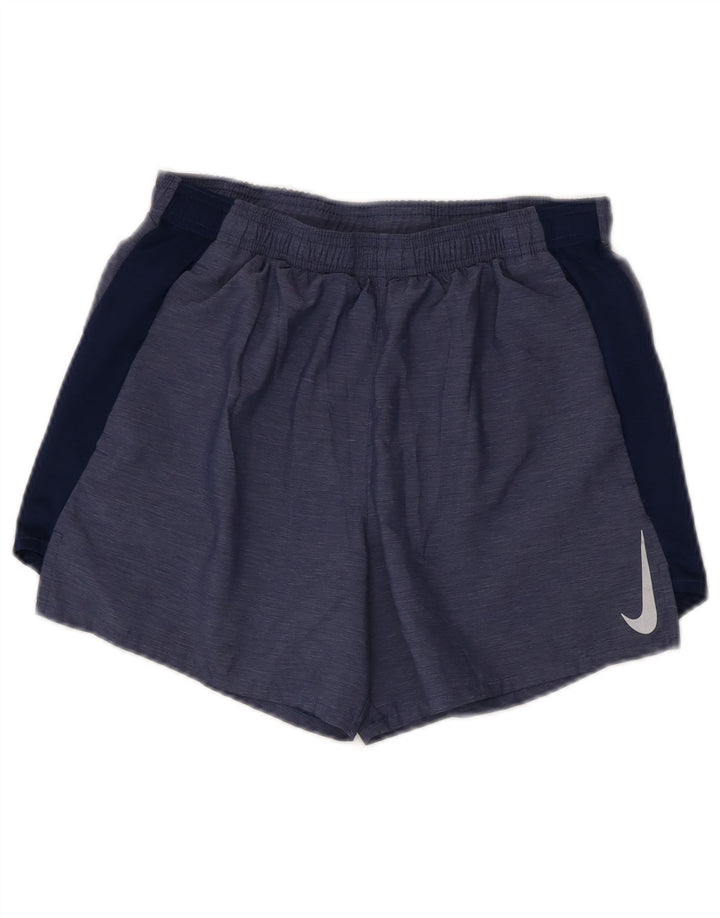 Nike - Pantalones cortos deportivos Dri Fit para hombre, poliéster, color azul pequeño