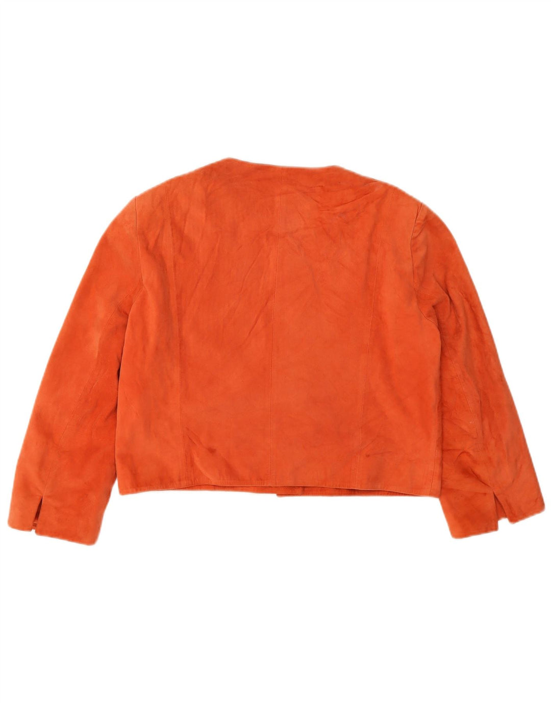 Conbipel Mujer Crop Chaqueta De Ante Manga 3/4 IT 44 Cuero Naranja Medio
