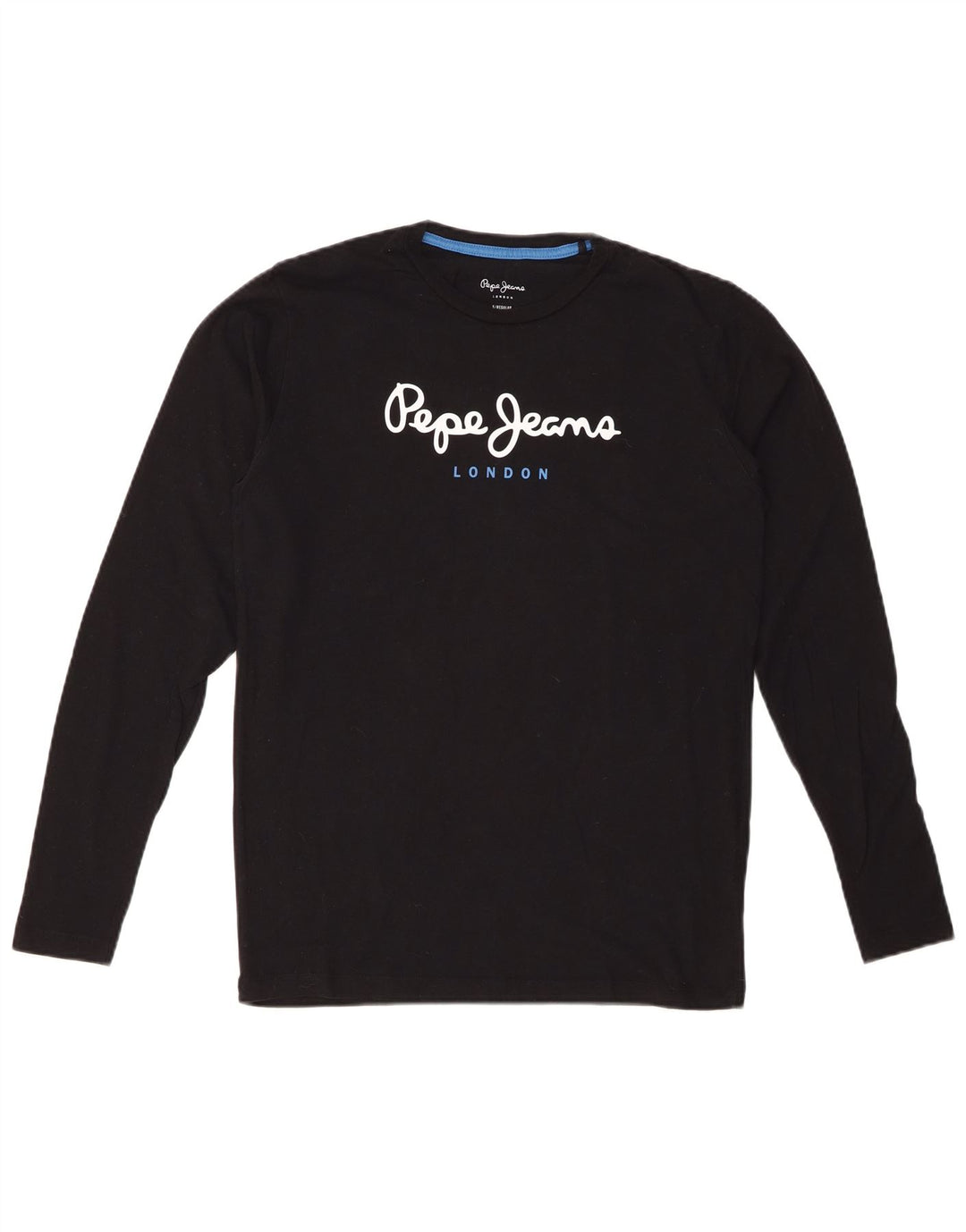 PEPE JEANS Top gráfico para hombre manga larga pequeño negro