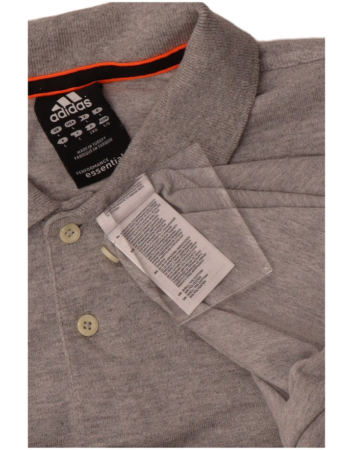 Adidas Mens Climalite Polo Camisa Grande Gris Algodón