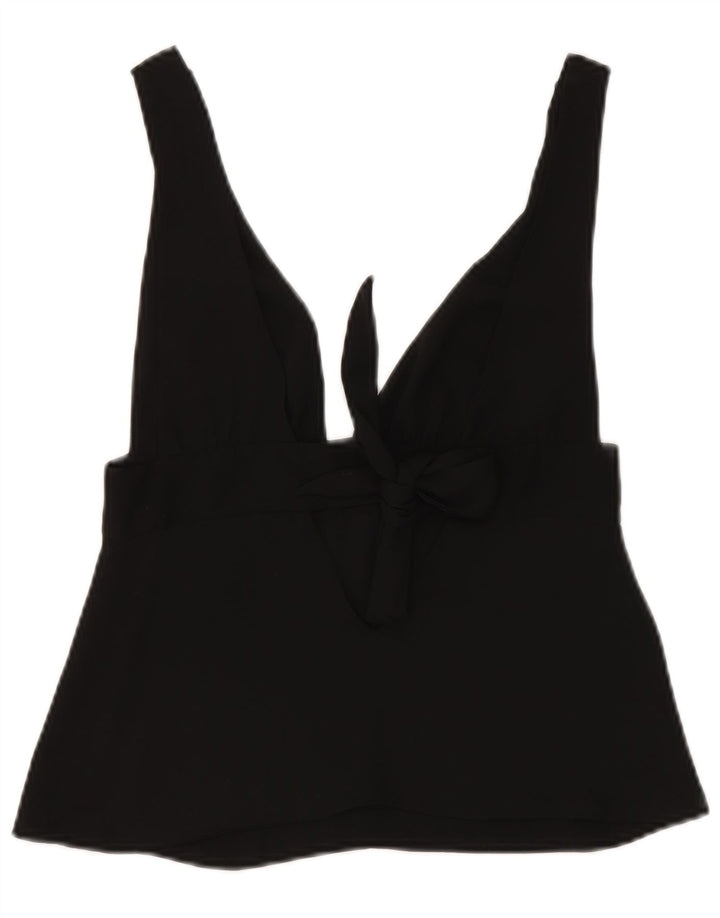 Zara Mujer Crop Top Sin Mangas UK 8 Small Negro