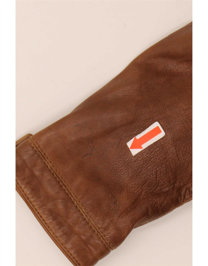 Chaqueta de cuero motociclista Massimo Dutti para mujer UK 40 Small Brown