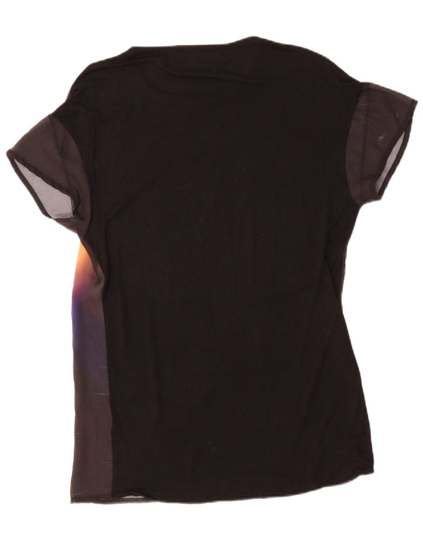 Zara Mujer Camiseta Estampada Extragrande UK 10 Small Black Tie Dye