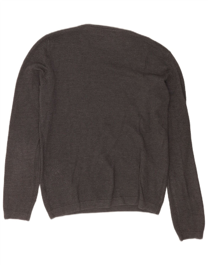 Zara Hombre Jersey De Cuello Redondo Jersey Grande Gris