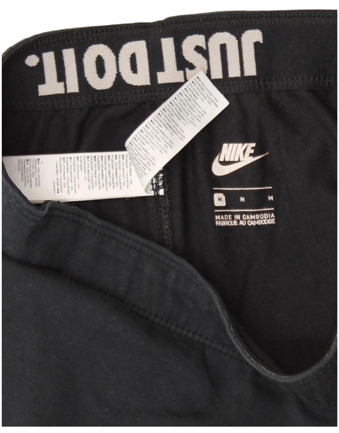 Nike - Leggings gráficos para mujer (talla 40), algodón negro mediano