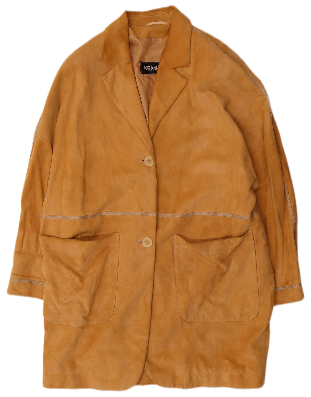 KEMPER Abrigo de ante extragrande para mujer EU 40 Cuero marrón medio