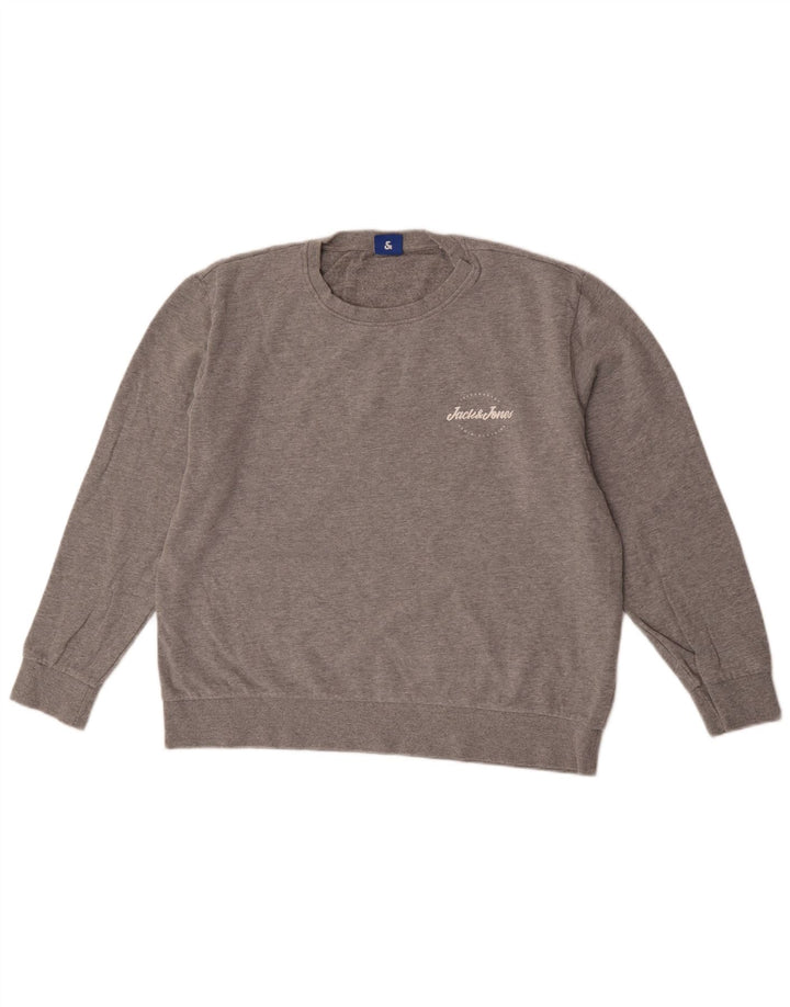 Jack & Jones Hombre Sudadera Jumper XL Gris Algodón Moteado