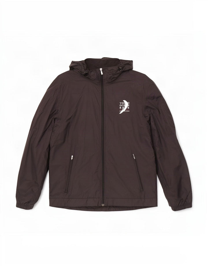 Puma Chaqueta impermeable con capucha gráfica para hombre UK 38 Medium Black Nylon