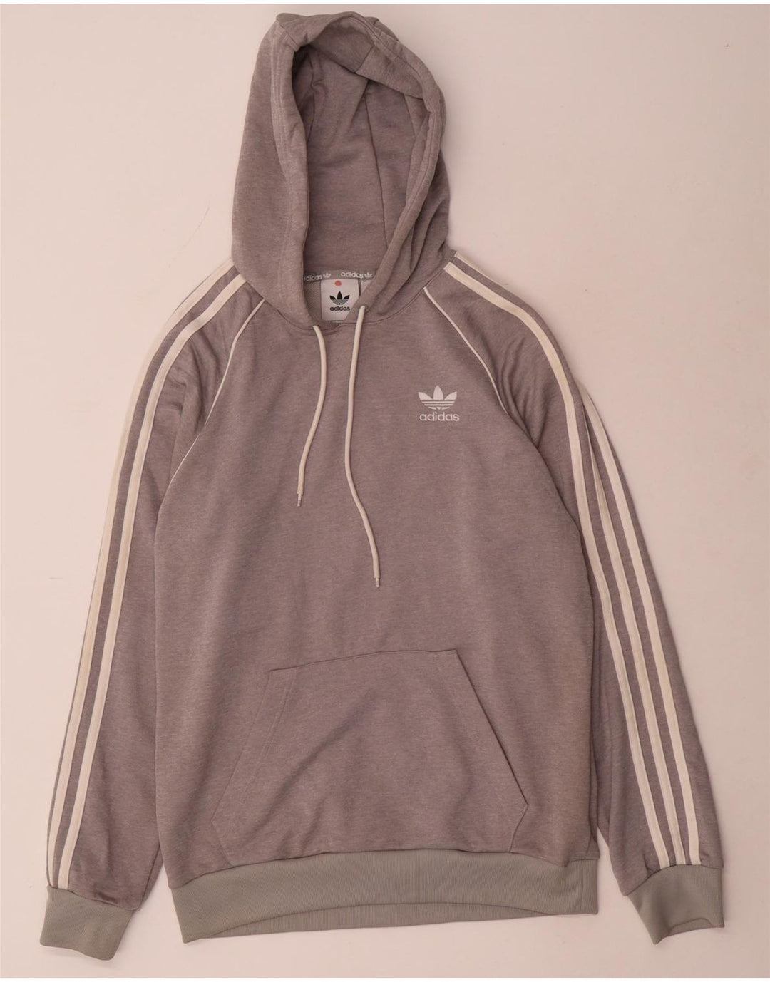 Adidas Hombre Sudadera Con Capucha Jersey Pequeño Gris Poliéster