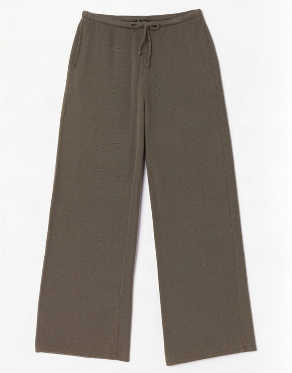Zara Mujer Pantalones De Chándal De Pernera Ancha UK 8 Small Algodón Caqui