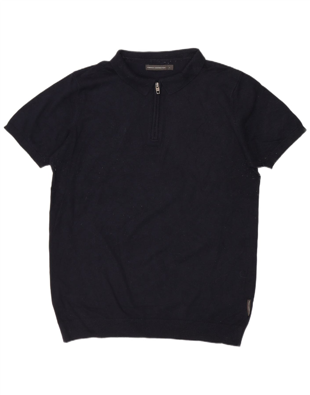 French Connection Polo para hombre de viscosa azul marino grande