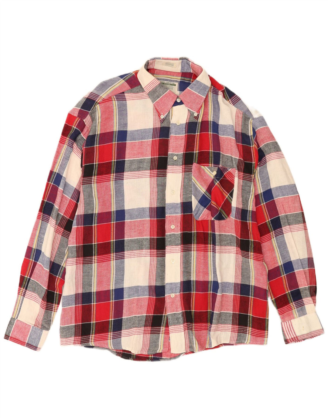 Camisa de franela vintage para hombre XL Algodón a cuadros multicolor
