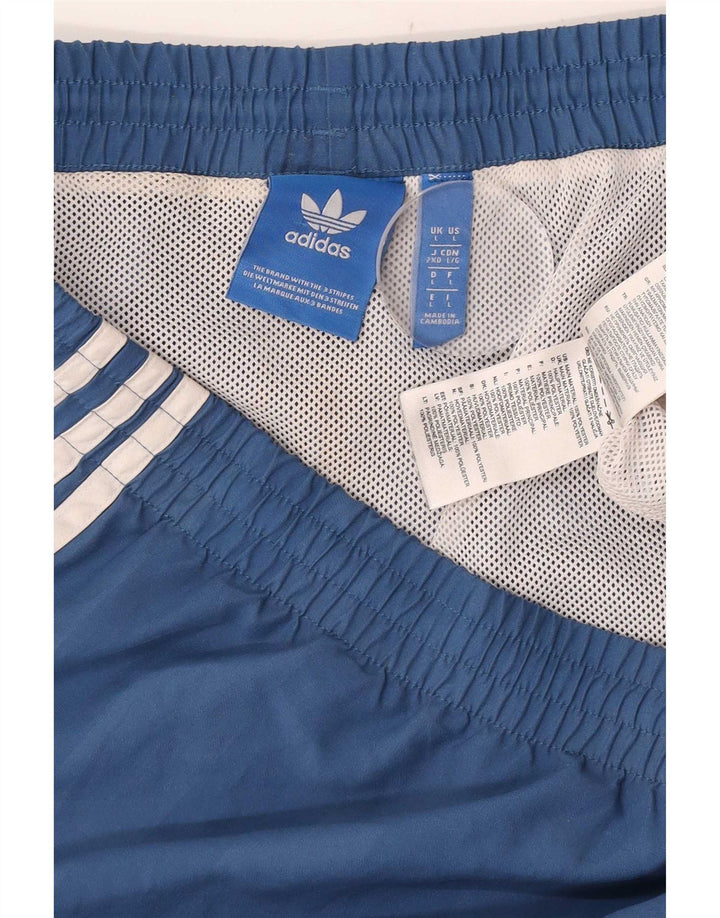 Adidas - Pantalones cortos deportivos para hombre, poliéster azul grande