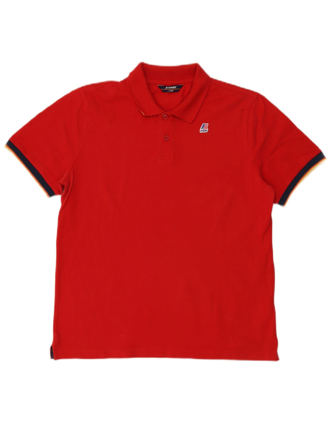 K-Way Polo para hombre de algodón con bloques de color rojo grande