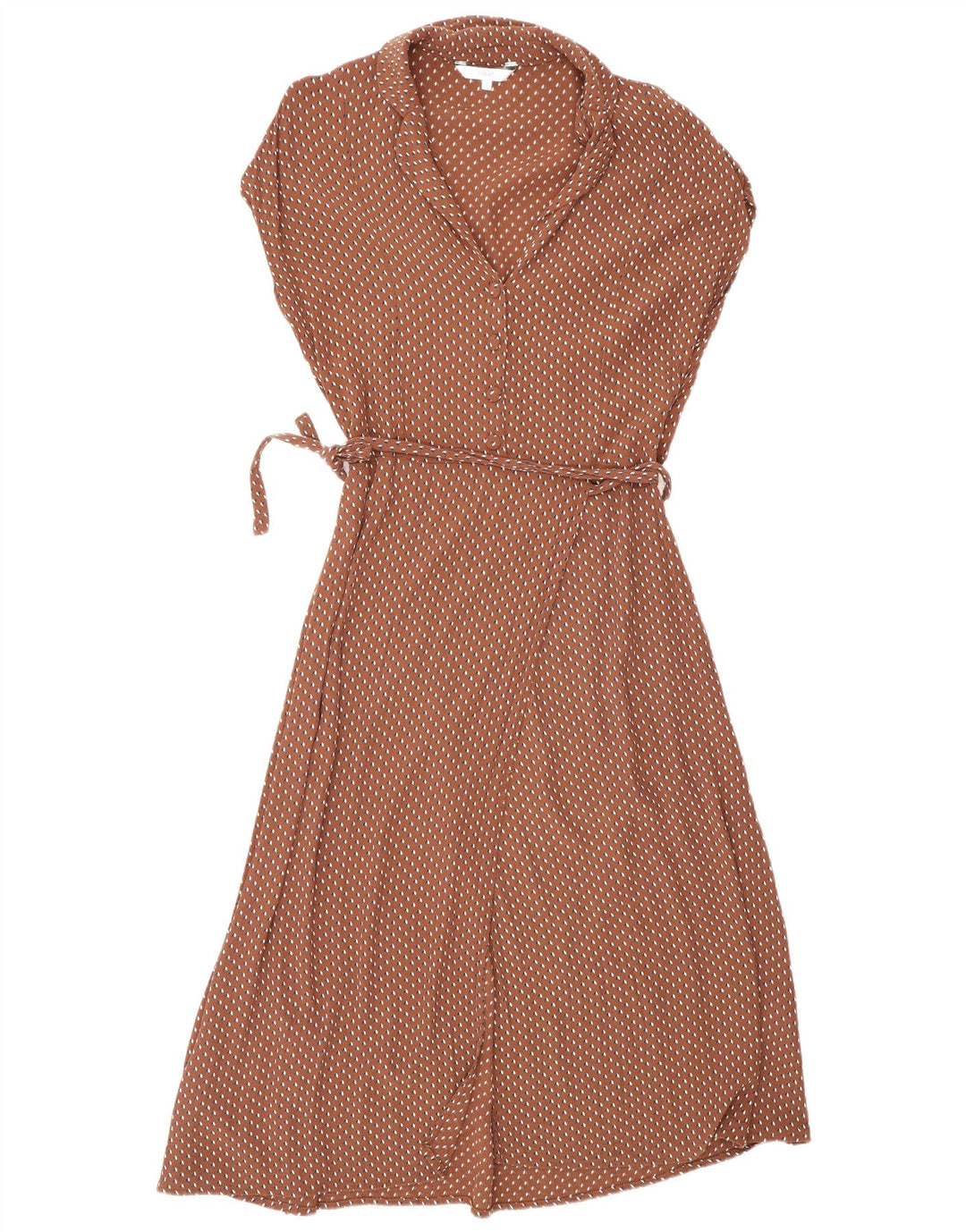Next Vestido largo cruzado para mujer UK 44 Viscosa geométrica marrón medio