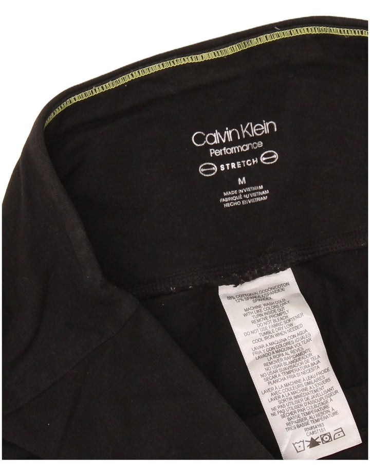 CALVIN KLEIN Leggings cortos gráficos para mujer UK 42 Algodón negro mediano