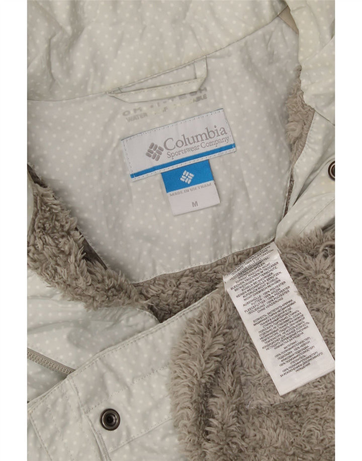 COLUMBIA Womens Omni-Tech Windbreaker Coat UK 14 Medium White Spotted Vintage Columbia and Second-Hand Columbia from Messina Hembry 