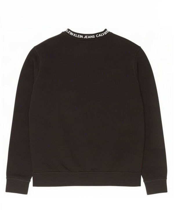 Calvin Klein Jeans Hombre Sudadera Gráfica Jumper Algodón Negro Mediano